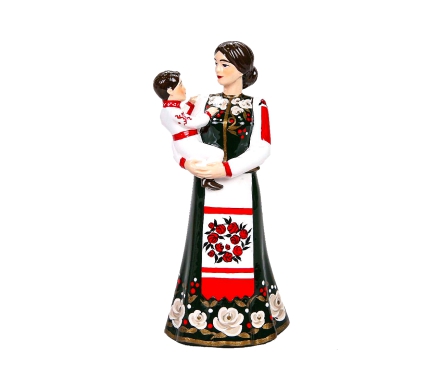 Статуэтка Казачка с ребёнком малая (цвет, ручная роспись)