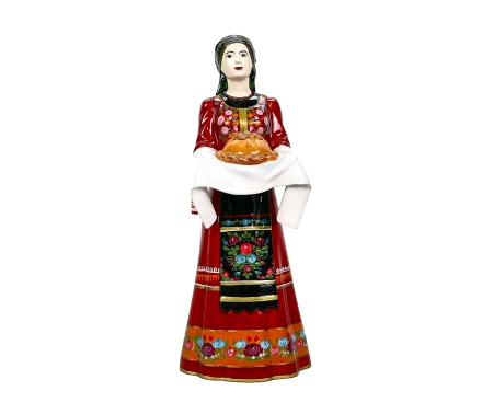 Статуэтка Казачка с караваем средняя (цвет, ручная роспись)